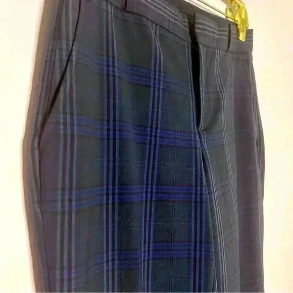 Gap Factory Ryan Blue Plaid Dress Pants Size 4 Regular, Italian Wool, EUC - Picture 1 of 6